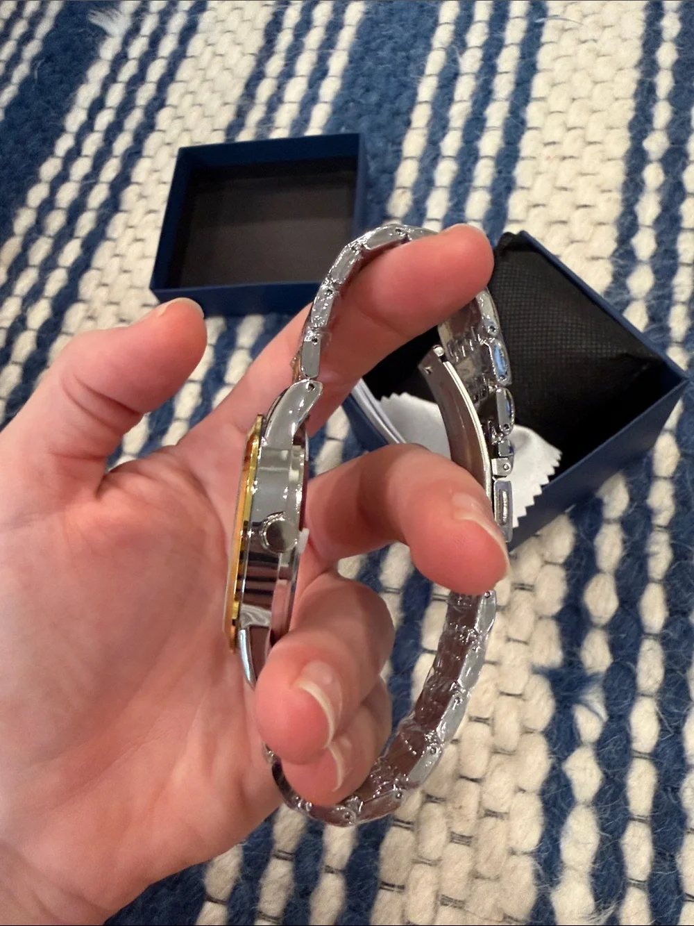 Two-Tone Blue Dial Men's Watch